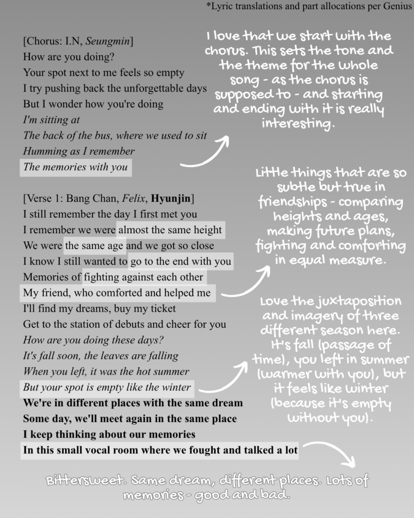 Chorus and verse 1 of Stray Kids "4419" lyrics English translation