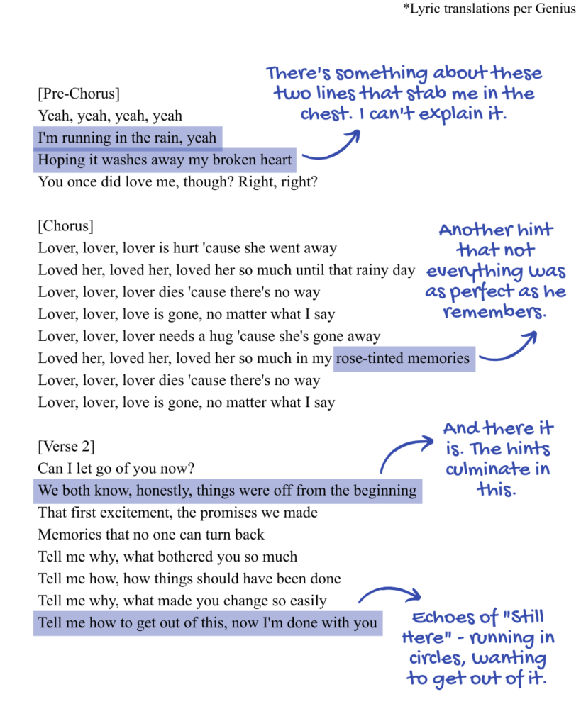 Prechorus, chorus, and verse 2 of Stray Kids' Hyunjin's "Lover" lyrics English translation.