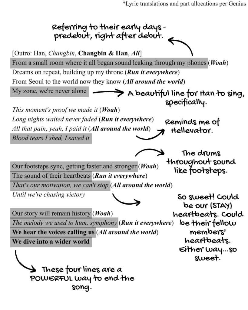 Outro of Stray Kids "Run It" lyrics English translation.