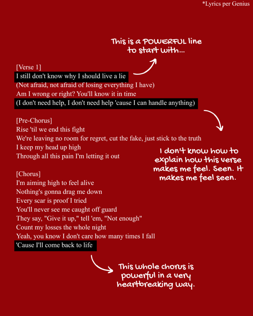 Verse 1, prechorus, and chorus of "back to life" by Stray Kids' Han.