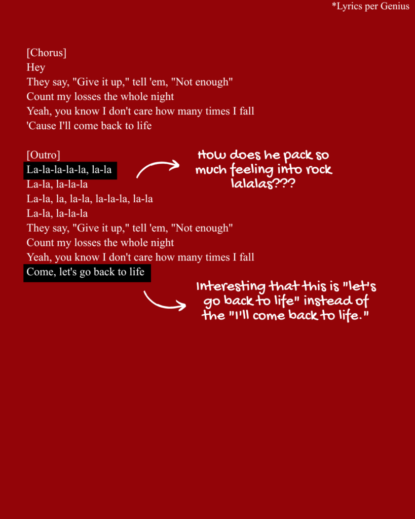 Chorus and outro of "back to life" by Stray Kids' Han.